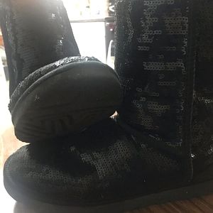 Black Sequin Ugg Boots Size 9